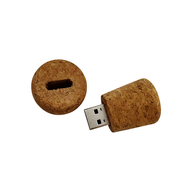 Custom company logo wholesale bulk cheap Champagne cork wooden usb LWU358